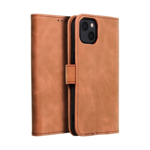 Etui z klapką na iPhone 13 Tender Book brązowe