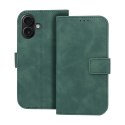 Etui z klapką na iPhone 16 Tender Book zielone