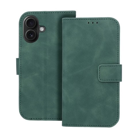 Etui z klapką na iPhone 16 Tender Book zielone