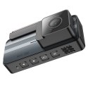 Kamera samochodowa Hoco z wyświetlaczem 3,69" 2K + kamera tylna 720P/25fps GPS DV12 srebrno szara