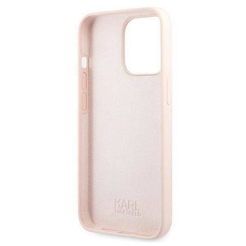 KARL LAGERFELD futerał do IPHONE 13 Pro KLHCP13LSLKHLP (Silicone K. Head) rózowy