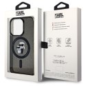KARL LAGERFELD futerał do IPHONE 15 Pro KLHMP15LHGKCNOK (Glitter + MAG) czarny
