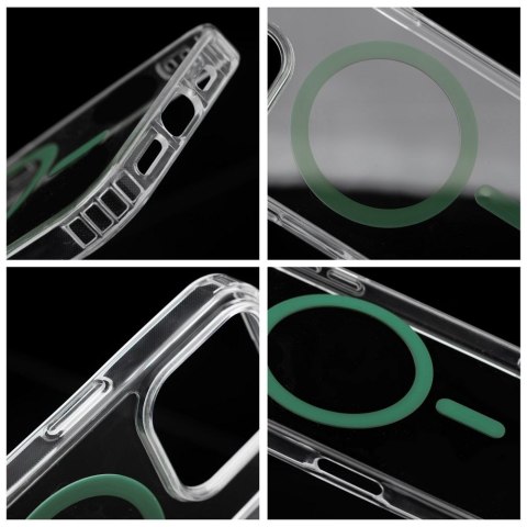 Etui na Samsung A37 Drop Glue Colorful Ring Mag Cover zgodny z MagSafe ciemnozielony