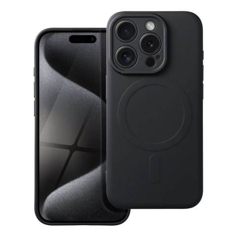 Futerał do iPhone 15 PRO Silicone Mag Cover zgodny z MagSafe czarny