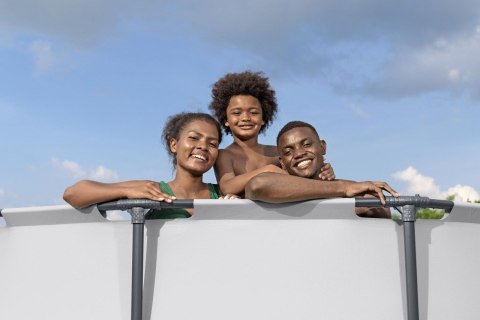 Basen stelażowy Steel Pro MAX 366x100 Szary 12FT BESTWAY 4w1 + Pompa Filtr + Drabinka