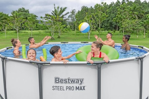 Basen stelażowy Steel Pro MAX 427x122 Szary 14FT BESTWAY 5w1 + Akcesoria