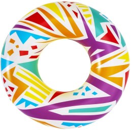 Dmuchane Kółko do pływania dla dzieci 12+ Geometryczny wzór Biały BESTWAY 107cm