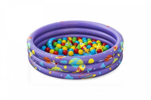 Dmuchany Basen 2w1 Kosmos dla dzieci 2+ BESTWAY 102x25cm + 50 Piłeczek + 4 Zabawki