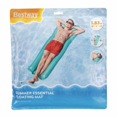 Dmuchany Materac do pływania Zielony BESTWAY 183x69cm + Poduszka