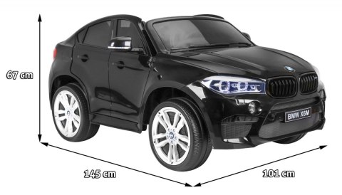 BMW X6M XXL dla 2 dzieci Lakier Czarny SUV + Pilot + Ekoskóra