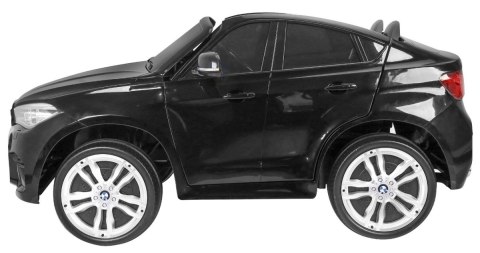 BMW X6M XXL dla 2 dzieci Lakier Czarny SUV + Pilot + Ekoskóra