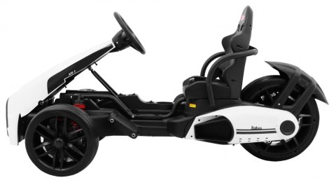 Gokart na akumulator Bolid XR-1 dla dzieci Biały + Regulowana kierownica + Profilowane siedzenie