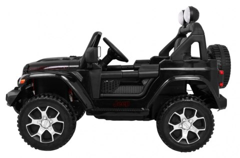 Jeep Wrangler Rubicon terenowy na akumulator dla dzieci Czarny + Pilot + 4x4