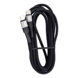 Kabel USB C do USB C Blue Star 3A 60W PD QC4.0 z oplotem 2 m TFK-DC-004 czarny