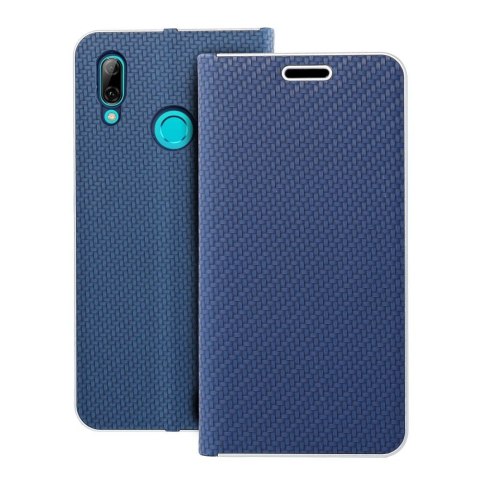 Etui z klapką na Huawei P Smart 2019 Luna Book Carbon niebieskie