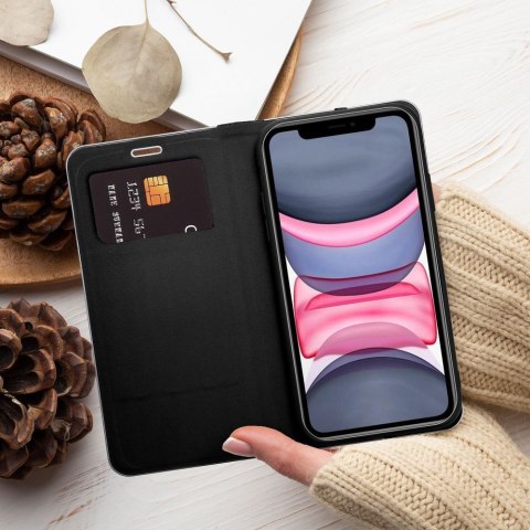 Etui z klapką na iPhone 11 Luna Book Carbon czarne