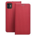 Etui z klapką na iPhone 11 Luna Book Carbon czerwone