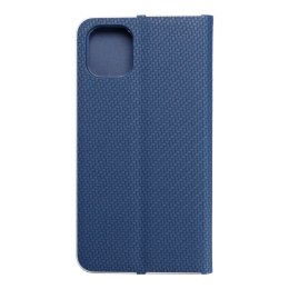 Etui z klapką na iPhone 11 Luna Book Carbon niebieskie