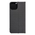 Etui z klapką na iPhone 15 Luna Book Carbon czarne