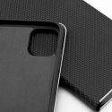 Etui z klapką na iPhone 15 Luna Book Carbon czarne