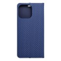 Etui z klapką na iPhone 16 PRO MAX Luna Book Carbon niebieskie