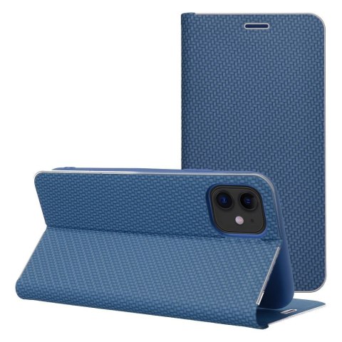 Etui z klapką na iPhone 16 PRO MAX Luna Book Carbon niebieskie