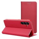 Etui z klapką na iPhone 7 / 8 / SE 2020 / SE 2022 Luna Book Carbon czerwone