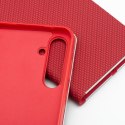 Etui z klapką na Samsung A13 4G Luna Book Carbon czerwone
