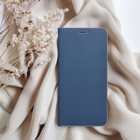 Etui z klapką na Samsung A13 4G Luna Book Carbon niebieskie