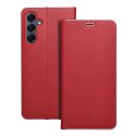 Etui z klapką na Samsung A16 5G Luna Book Carbon czerwone