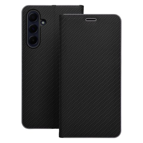 Etui z klapką na Samsung A22 5G Luna Book Carbon czarne