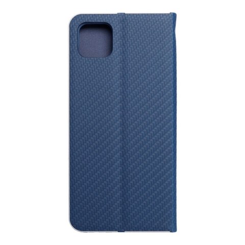 Etui z klapką na Samsung A22 5G Luna Book Carbon niebieskie