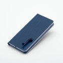 Etui z klapką na Samsung A22 5G Luna Book Carbon niebieskie