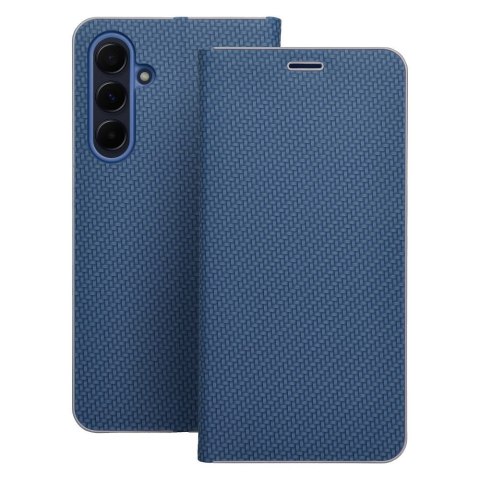 Etui z klapką na Samsung A32 5G Luna Book Carbon niebieskie
