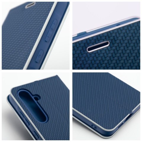 Etui z klapką na Samsung A32 5G Luna Book Carbon niebieskie
