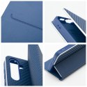 Etui z klapką na Samsung A32 5G Luna Book Carbon niebieskie
