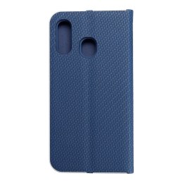 Etui z klapką na Samsung A40 Luna Book Carbon niebieskie