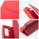 Etui z klapką na Samsung S23 Luna Book Carbon czerwone
