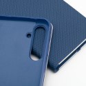 Etui z klapką na Samsung S25 Luna Book Carbon niebieskie