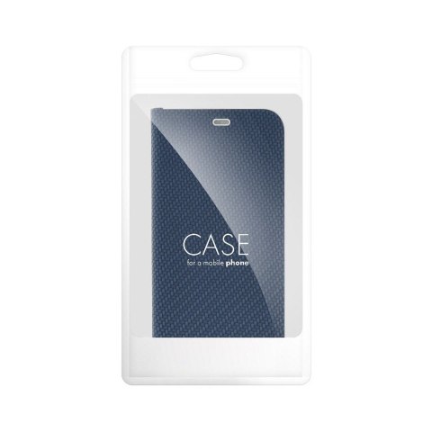 Etui z klapką na Samsung S25 Luna Book Carbon niebieskie