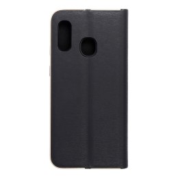 Etui z klapką na Samsung A20e Luna Book Gold czarne
