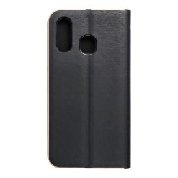Etui z klapką na Samsung A40 Luna Book Gold czarne