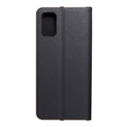Etui z klapką na Samsung A41 Luna Book Gold czarne