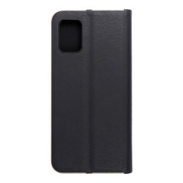 Etui z klapką na Samsung A51 Luna Book Gold czarne