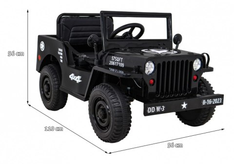 Autko Wojskowe Retro dla dzieci Czarny + Napęd 4x4