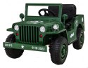 Autko Wojskowe Retro dla dzieci Zielony + Napęd 4x4 + Pilot + 2 Bagażniki