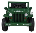 Autko Wojskowe Retro dla dzieci Zielony + Napęd 4x4 + Pilot + 2 Bagażniki