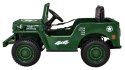 Autko Wojskowe Retro dla dzieci Zielony + Napęd 4x4 + Pilot + 2 Bagażniki