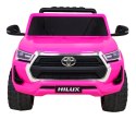 Toyota Hilux na akumulator dla dzieci, Różowy Pickup + Napęd 4x4 + Pilot