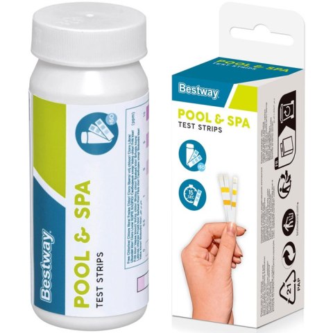 50 Pasków Testowych do wody basenowej BESTWAY pH + Chlor + Zasadowość